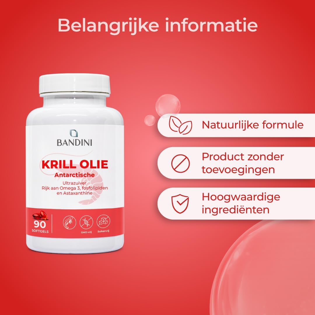 Thumbnail 5 de BANDINI Krillolie Omega 3-capsules, 465 mg EPA en DHA, 90 softgels