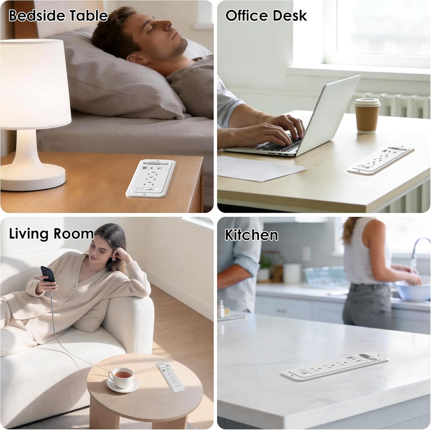 Thumbnail 6 de HEZI Drawer Outlet with 20W PD USB-C Retractable Cable