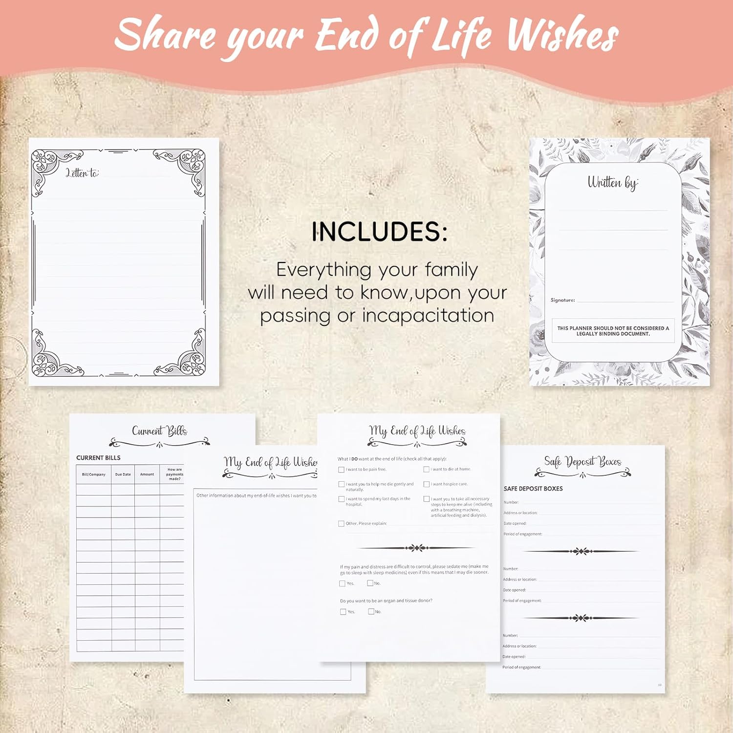 Thumbnail 4 de When I’m Gone Planner UK end of life organiser – Final wishes, funeral plans, and family information book