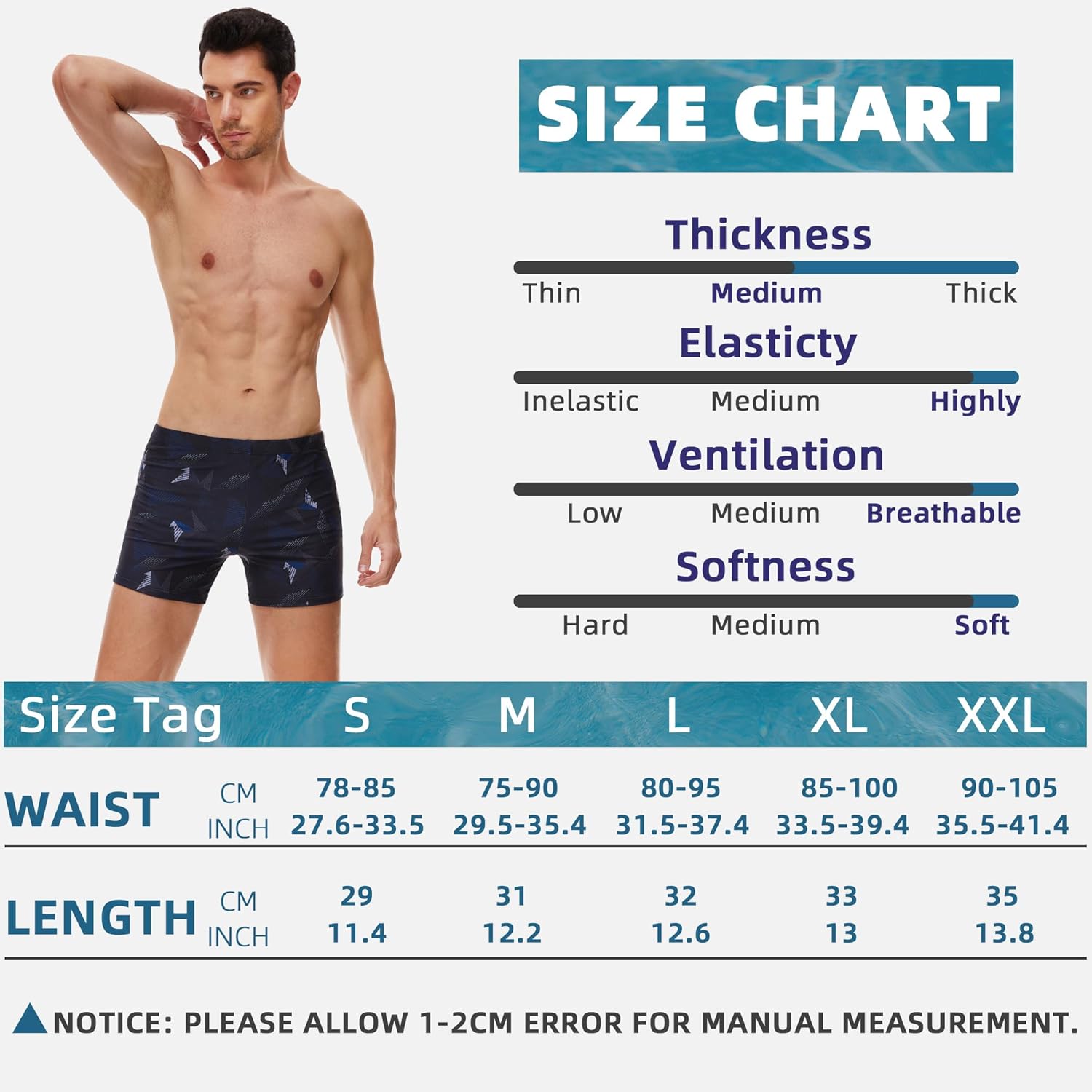 Thumbnail 6 de AMZSPORT Maillot de Bain Homme Short de Bain à Séchage Rapide avec Cordon de Serrage