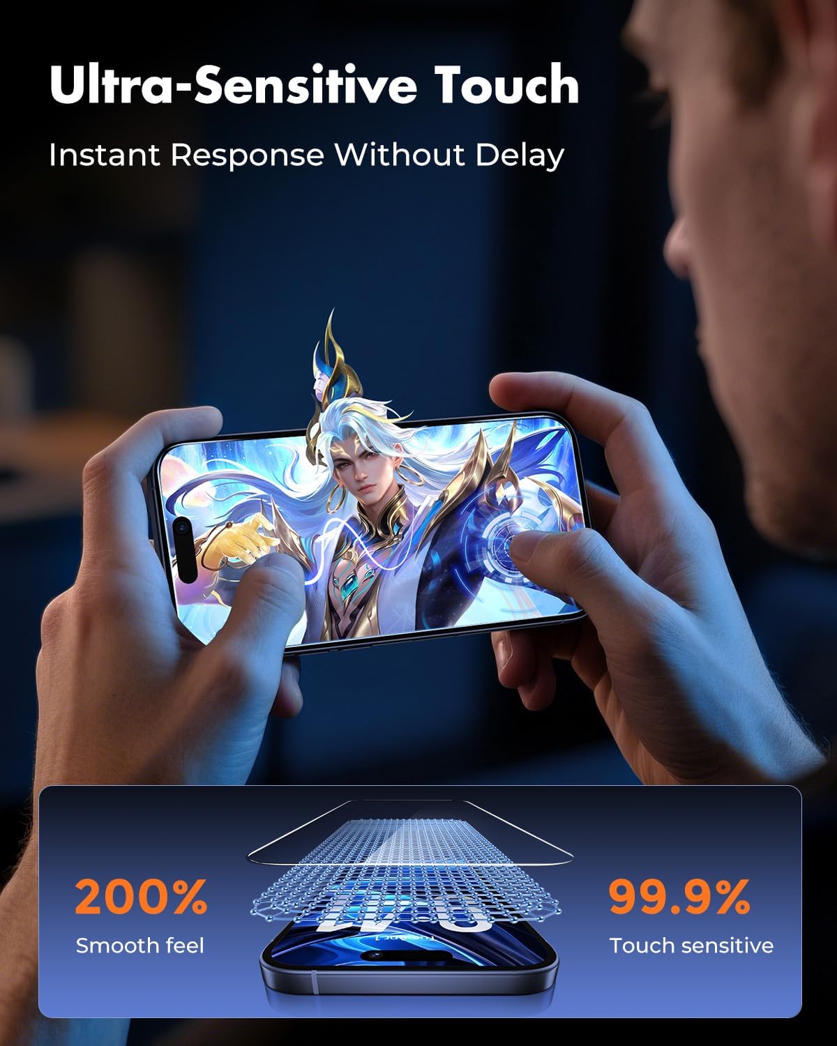 Thumbnail 4 de UNBREAKcable 2-Pack Tempered Glass Screen Protector for iPhone 17 Pro (Military-Grade, Case-Friendly, Easy Install Frame)