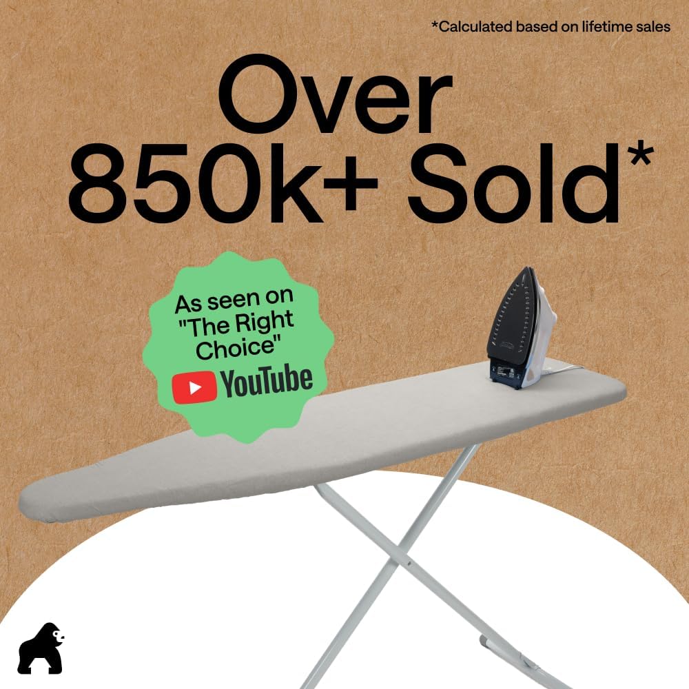 Detalle de Gorilla Grip The Original Ironing Board Cover and Pad (Silicone Coating, 400°F Scorch Resistant) Silver 15x54