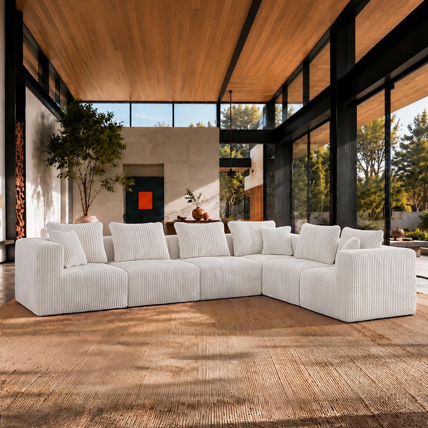 Detalle de Maywish Modular Sectional Sofa 141-Inch