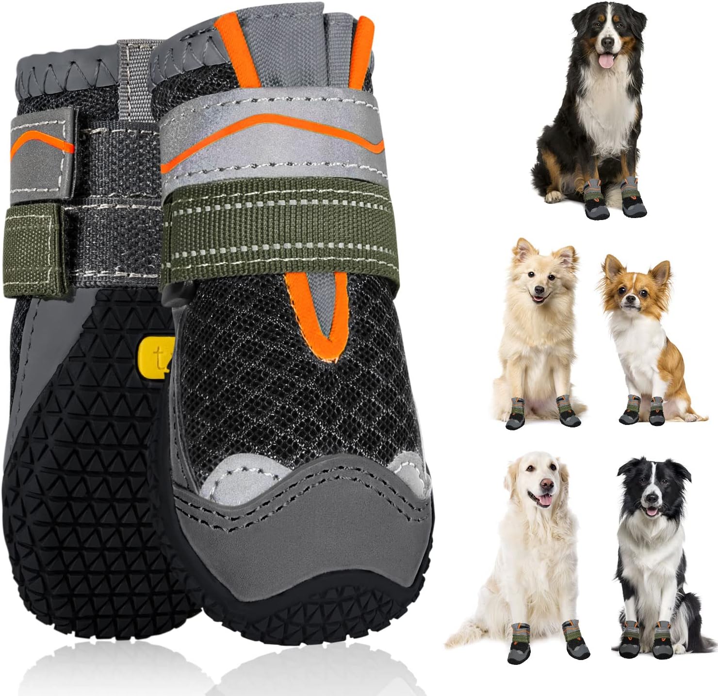 SlowTon Botas de perro impermeables antideslizantes