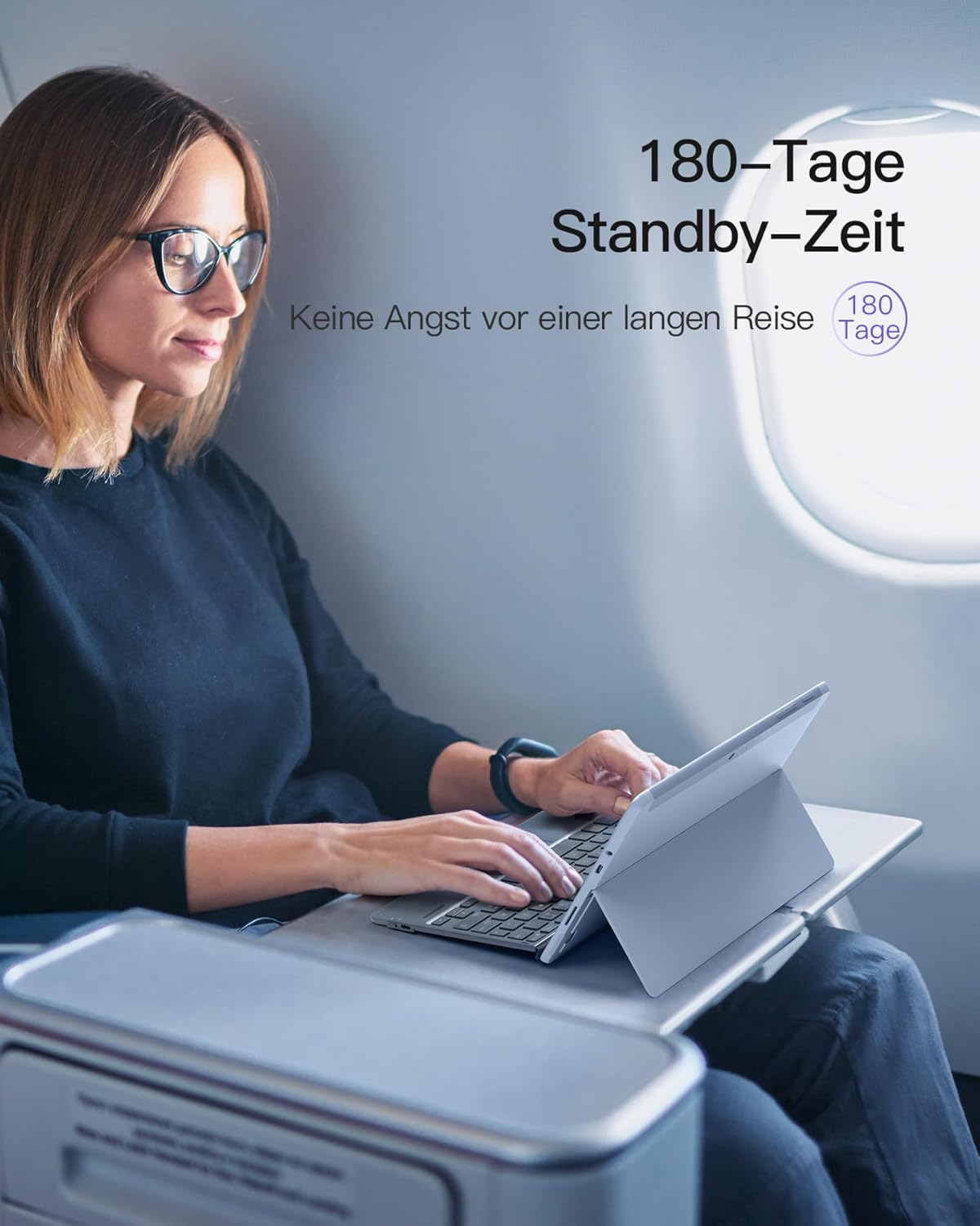 Detalle de Inateck Surface Go Tastatur (KB02028) für Surface Go 4/3/2/1 – Bluetooth 5.3, Touchpad & 7-farbige Hintergrundbeleuchtung