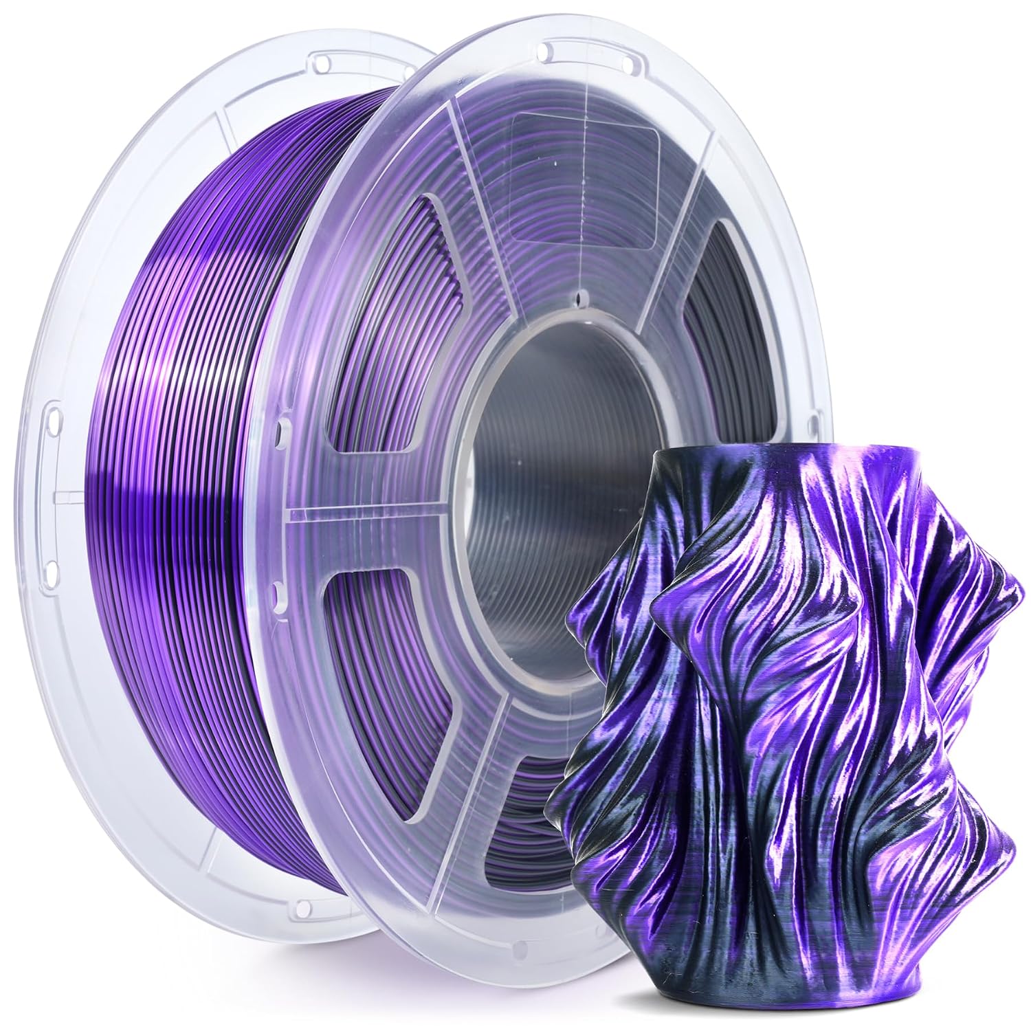 Detalle de SUNLU Silk Dual Color PLA+ 1.75mm 1kg spool 🎨