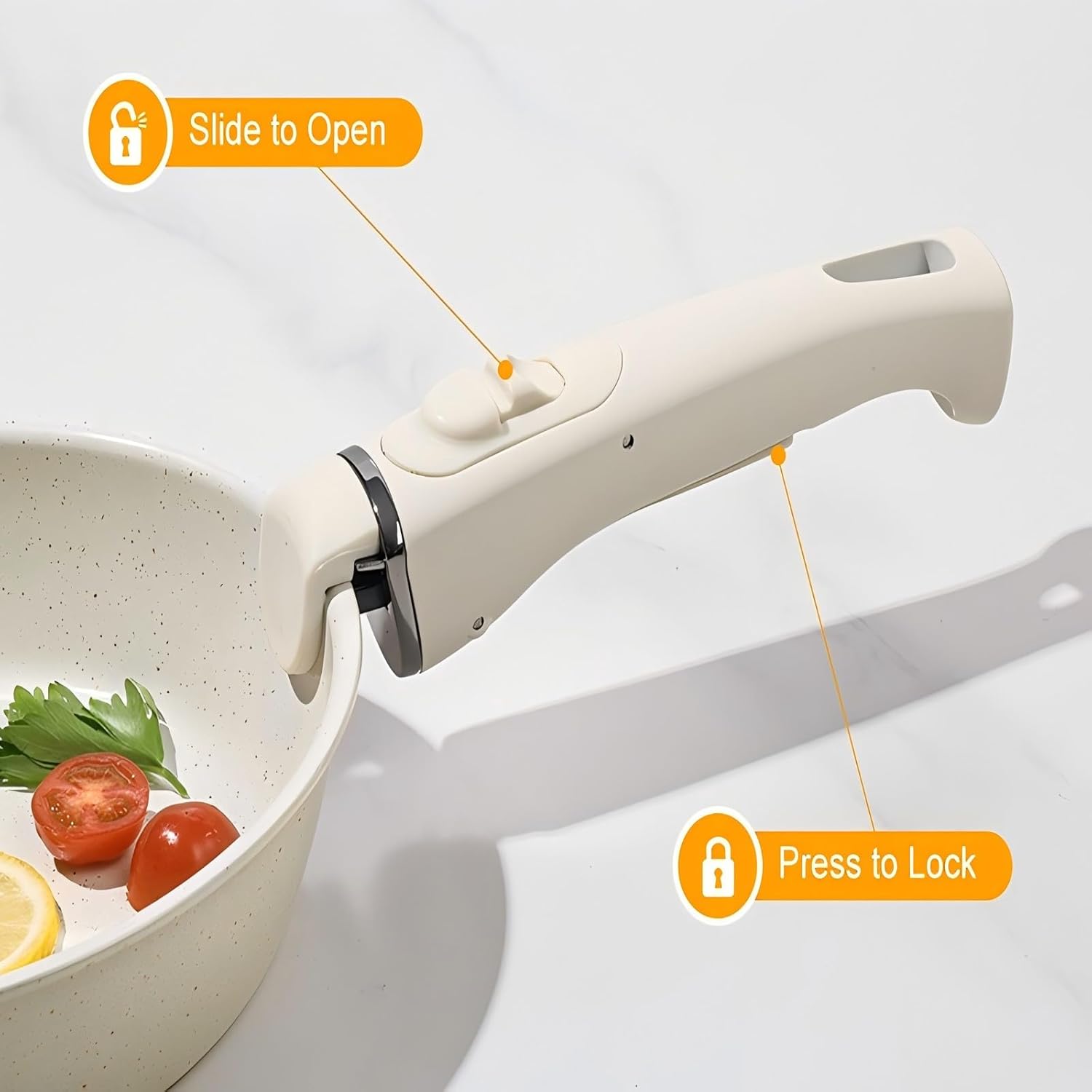 Thumbnail 6 de Tibbicc 20-Piece Ceramic Nonstick Pots and Pans Set with Detachable Handle (White)