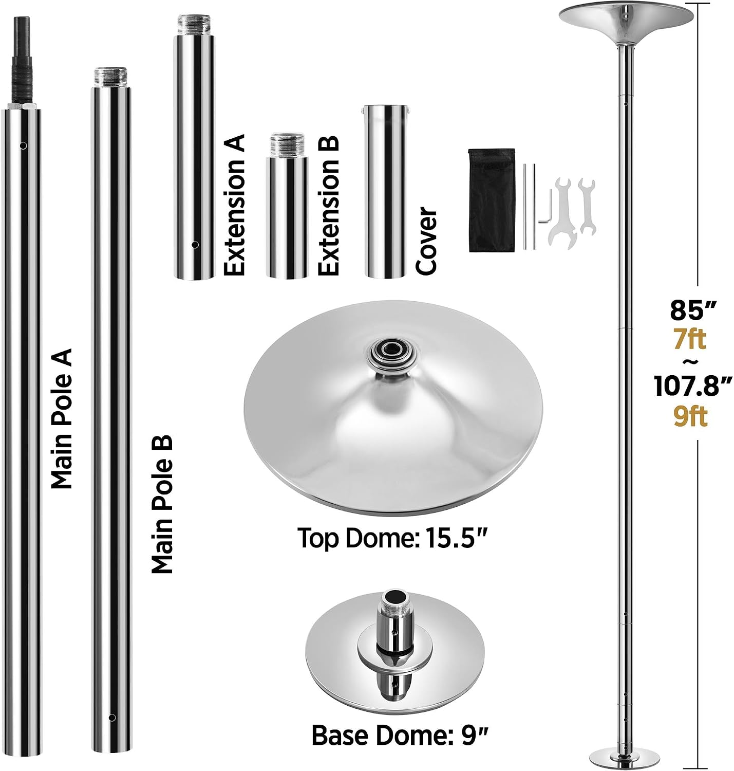 Thumbnail 6 de Yaheetech Dance Pole 45mm