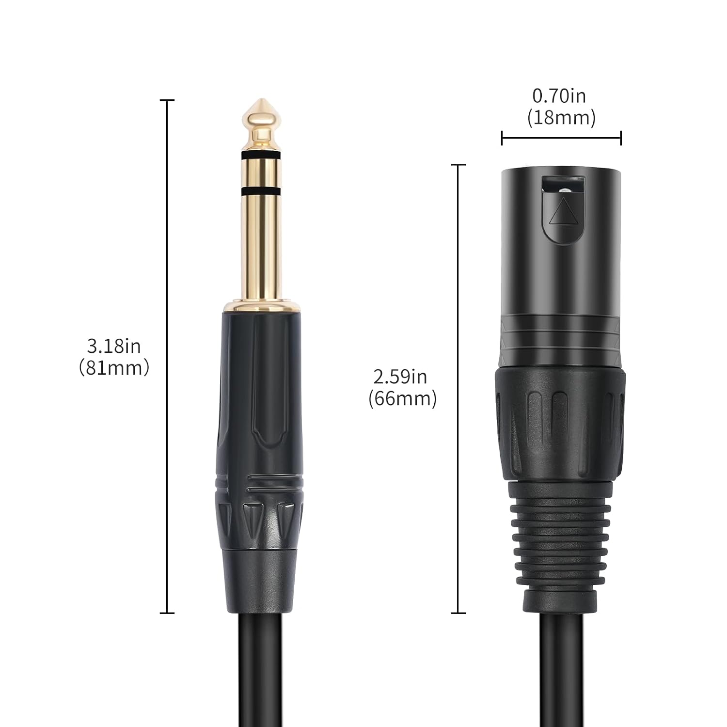 Thumbnail 3 de SZLliyxs 6.6 ft XLR Male to 1/4-Inch TRS Balanced Cable, 2-Pack