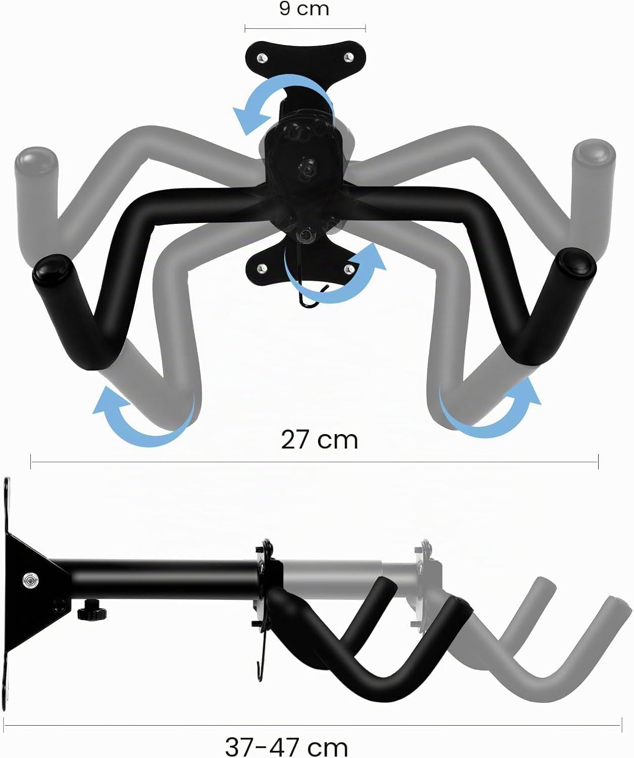 Thumbnail 5 de WUFANC Portabici da Muro: Portata 22 kg, supporto regolabile per angolo e distanza