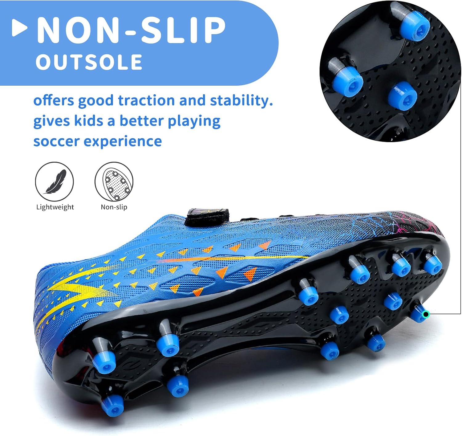 Detalle de Kids Football Boots Shoes FG/AG for Boys and Girls – Breathable, Lightweight Turf and Grass Cleats