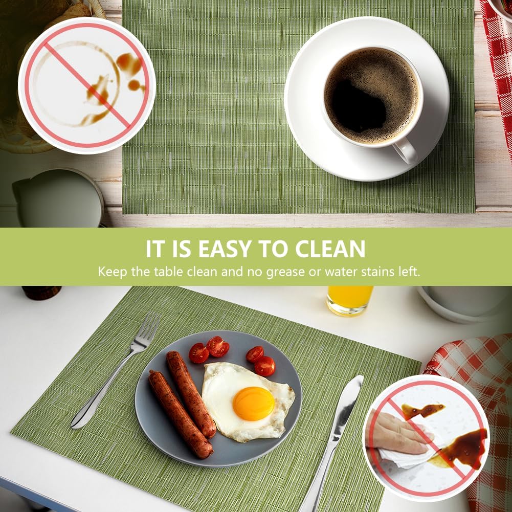 Detalle de AUAUY M1-4141203 placemats van pvc, 30 x 45 cm, antislip, set van 6