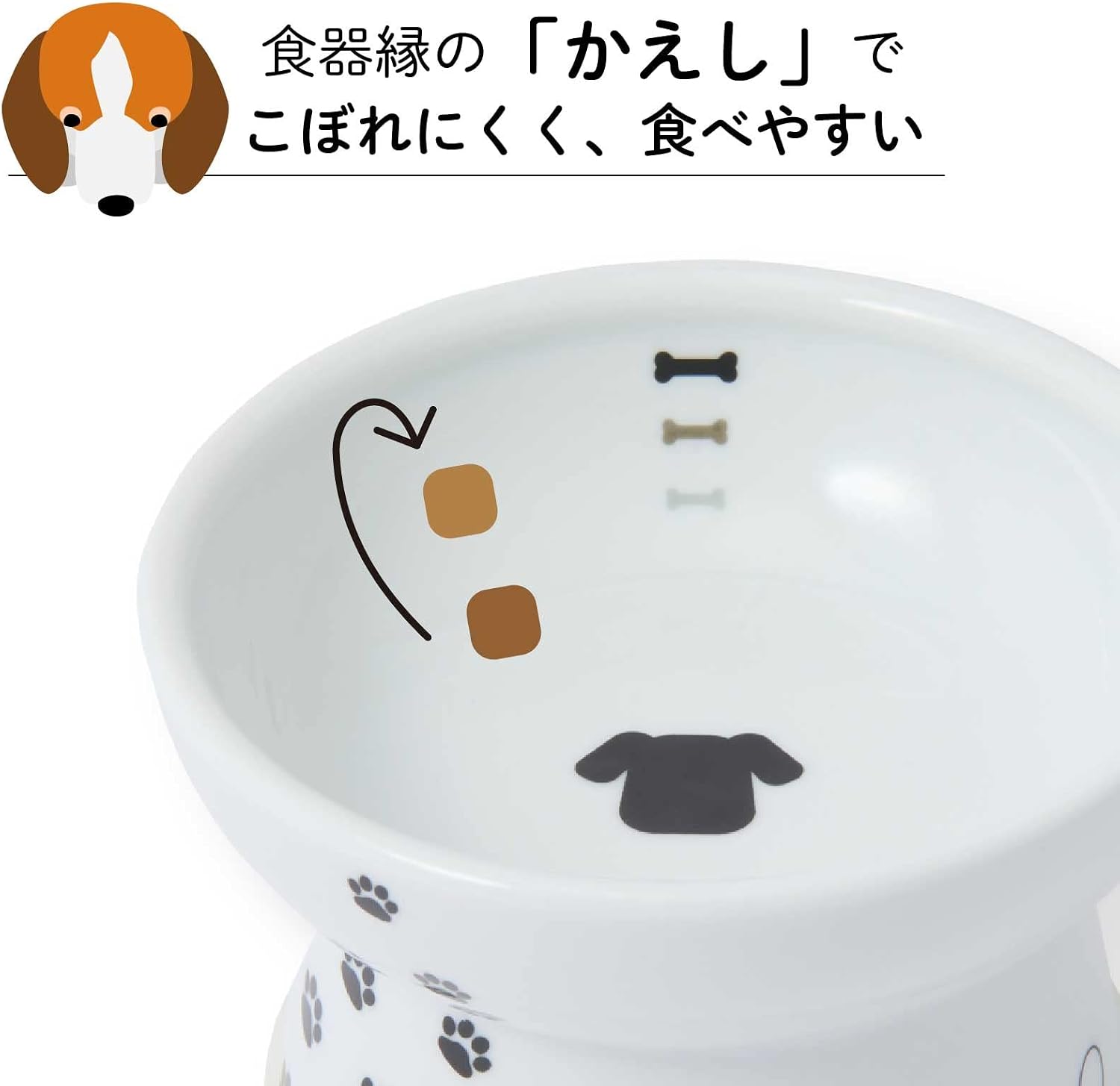 Thumbnail 4 de 猫壱 ハッピーダイニング 犬用脚付フードボウル スモール｜磁器製・電子レンジ／食洗機対応