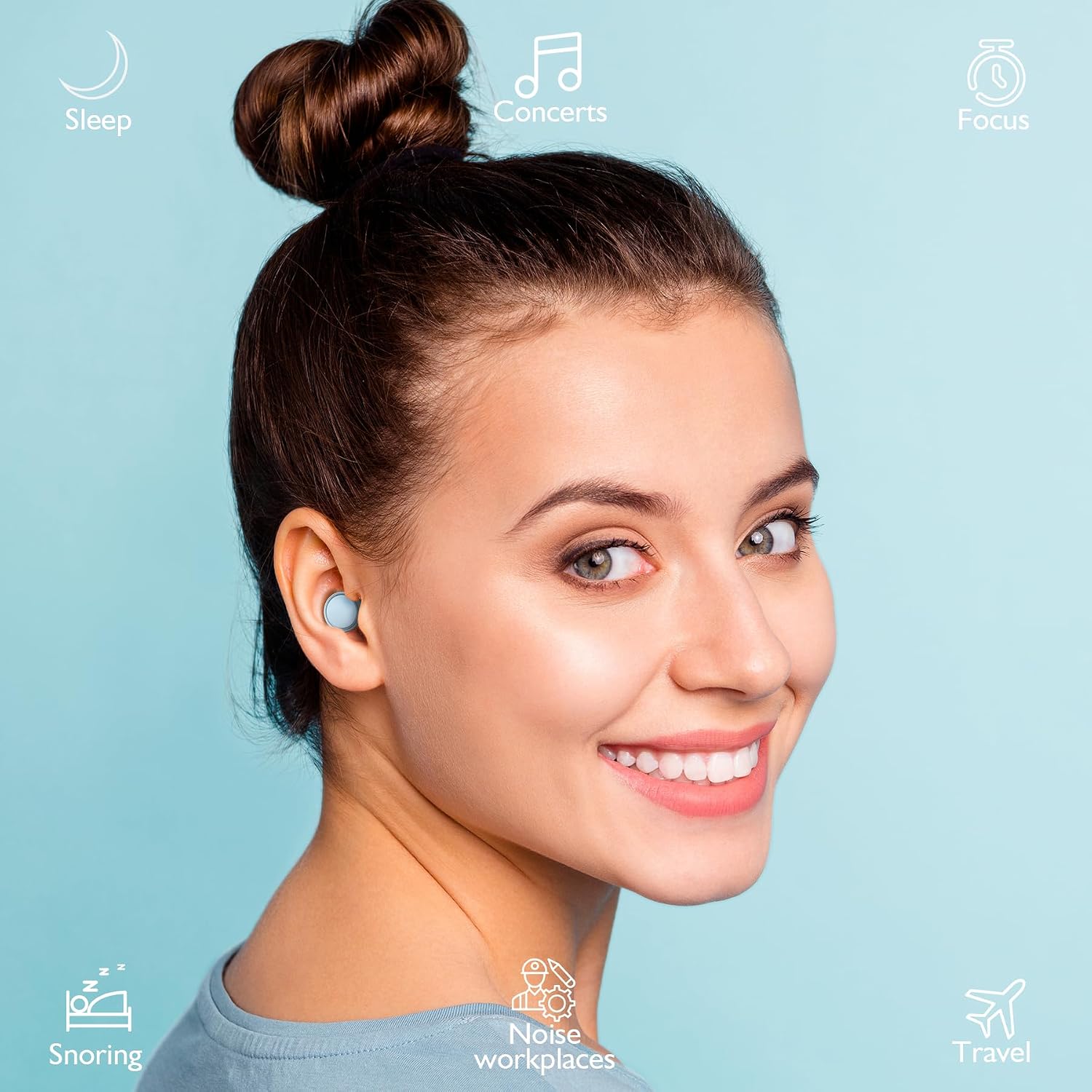 Detalle de JAYINE Ear plugs 25 dB for sleep