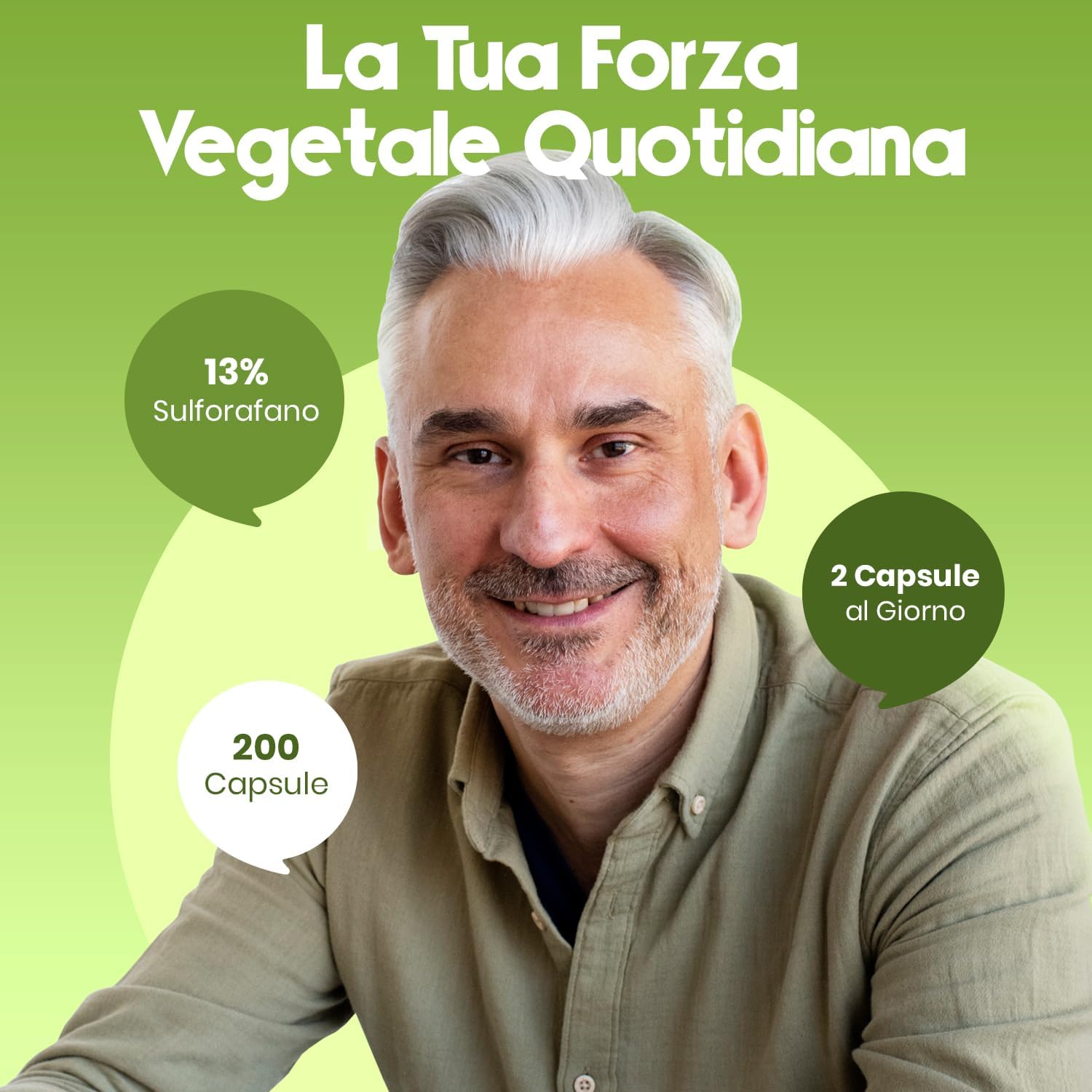 Detalle de Broccoli - Estratto di Broccoli 1000 mg con Sulforafano 130 mg (13%) - 200 Capsule Vegano, Prodotto in Germania