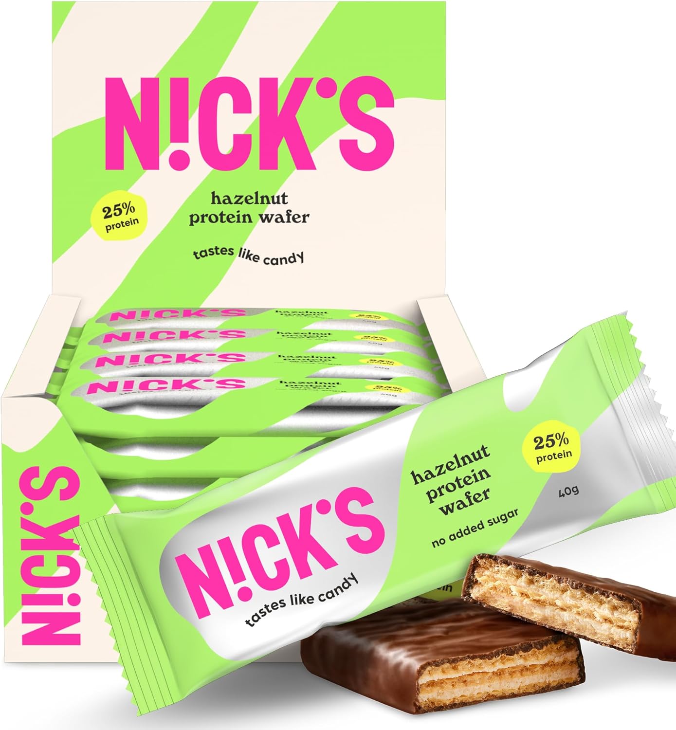 Thumbnail 6 de N!CK'S NICKS Barre protéinée sans sucres ajoutés (gaufrette proteinée) chocolat, 40 g