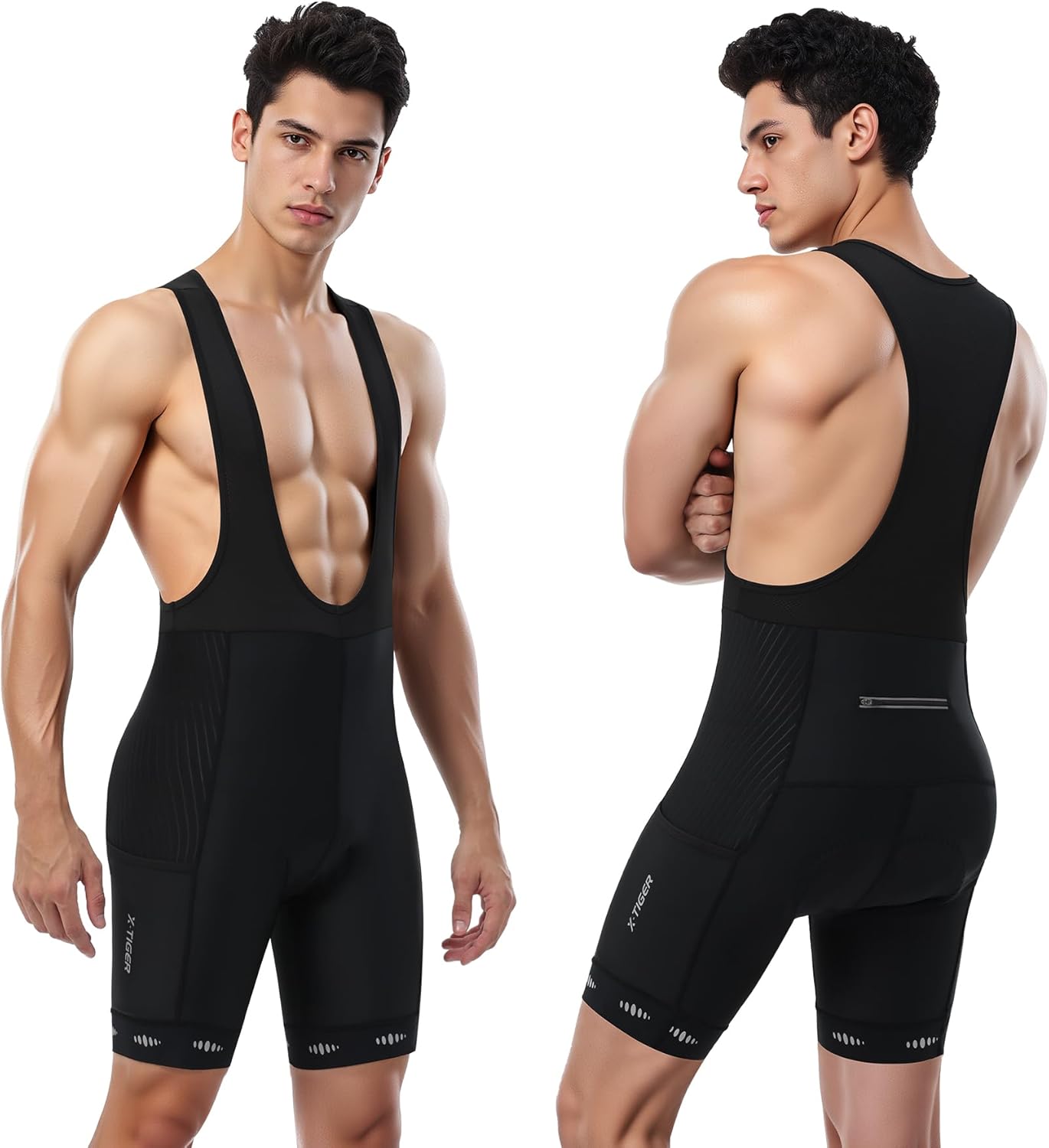 Thumbnail 5 de X-TIGER Salopette MTB uomo con fondello in gel 5D, 3 tasche e inserti riflettenti