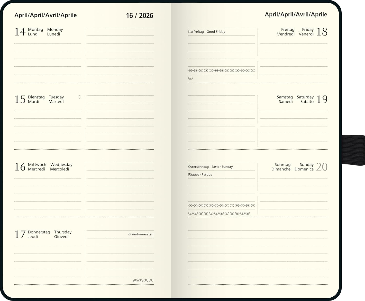 Thumbnail 2 de BRUNNEN Taschenkalender Kompagnon Mod. 756 66 '26 (A6) aus Kunststoff, schwarz