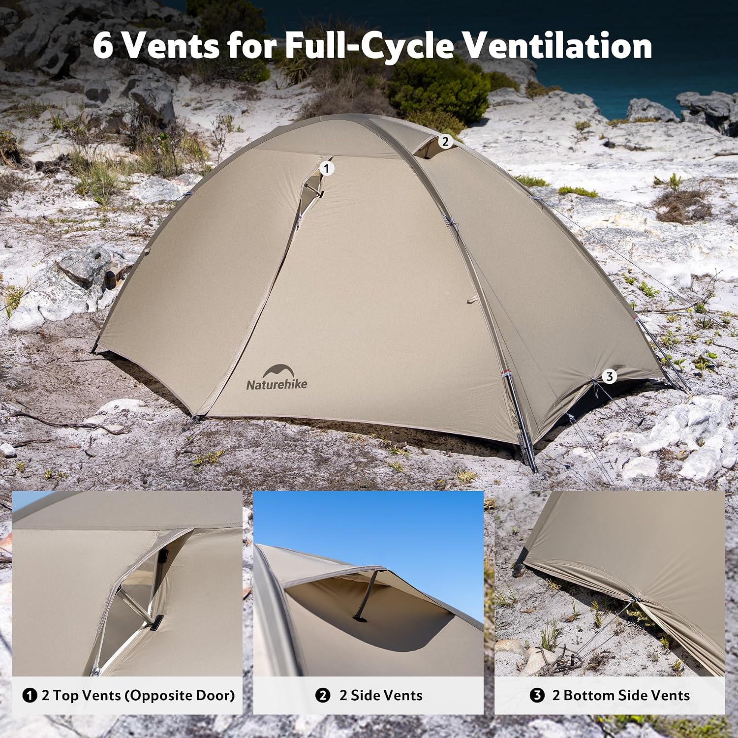 Thumbnail 3 de Naturehike Giling Pro koepeltent voor 2 personen, waterdicht en 2,1 kg