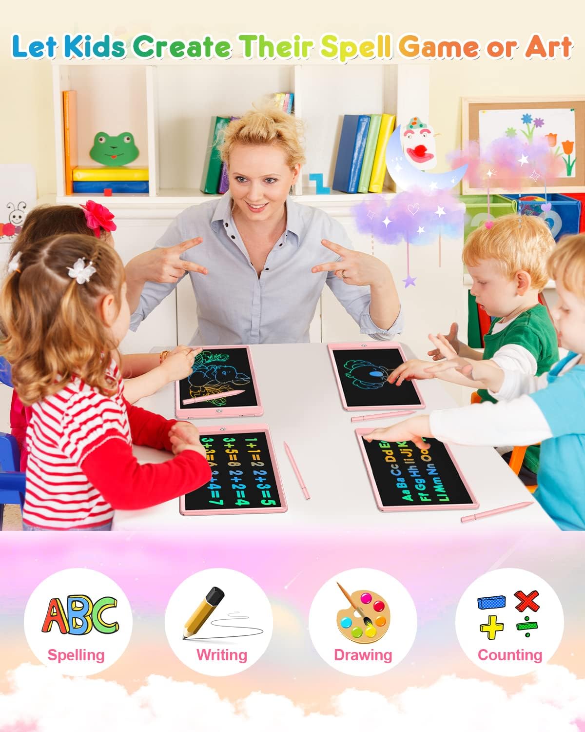Detalle de FLUESTON LCD Writing Tablet 10" kids drawing pad