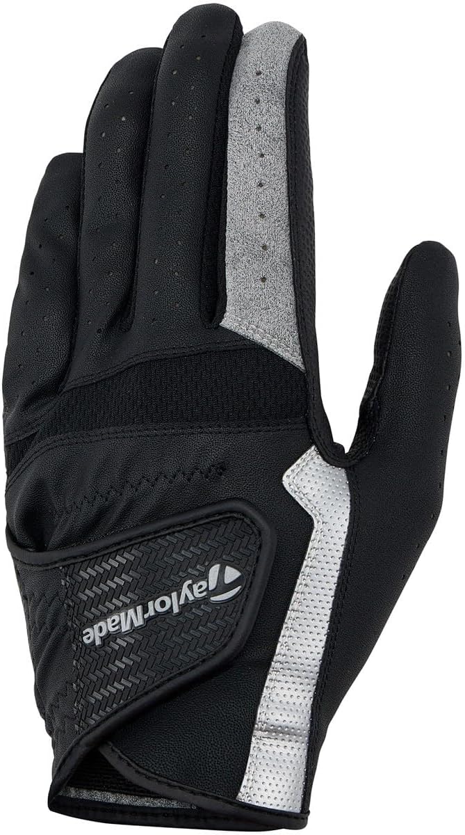 Detalle de TaylorMade パワーバイト 2.0 25SS UN802 メンズゴルフグローブ フェイクレザー・ブラック・サイズ25