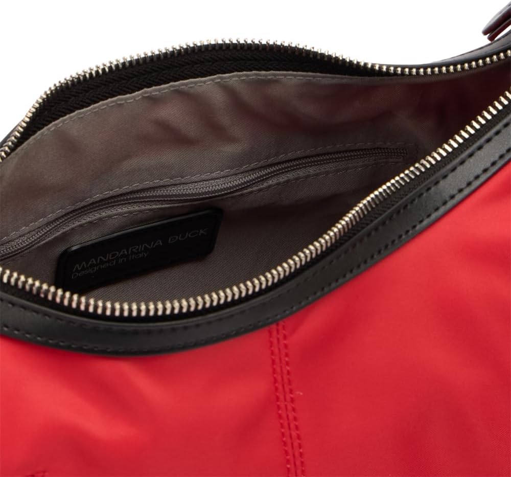 Detalle de Mandarina Duck Hunter Hobo, Hunter : sac bandoulière sport chic en nylon brillant