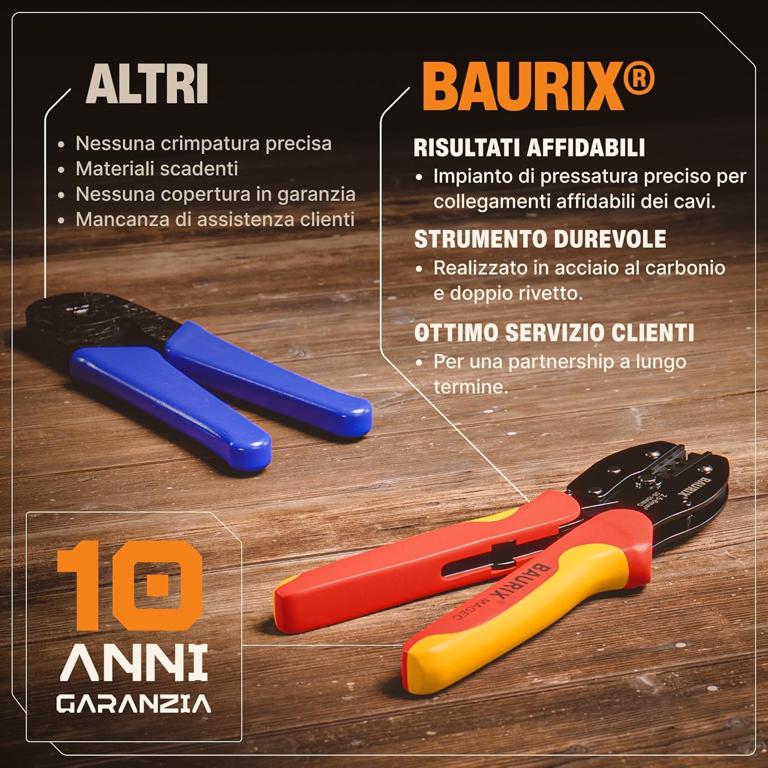 Thumbnail 3 de BAURIX Pinza per crimpare MC4 [2,5-6mm²] – Strumento affidabile per connettori solari MC4