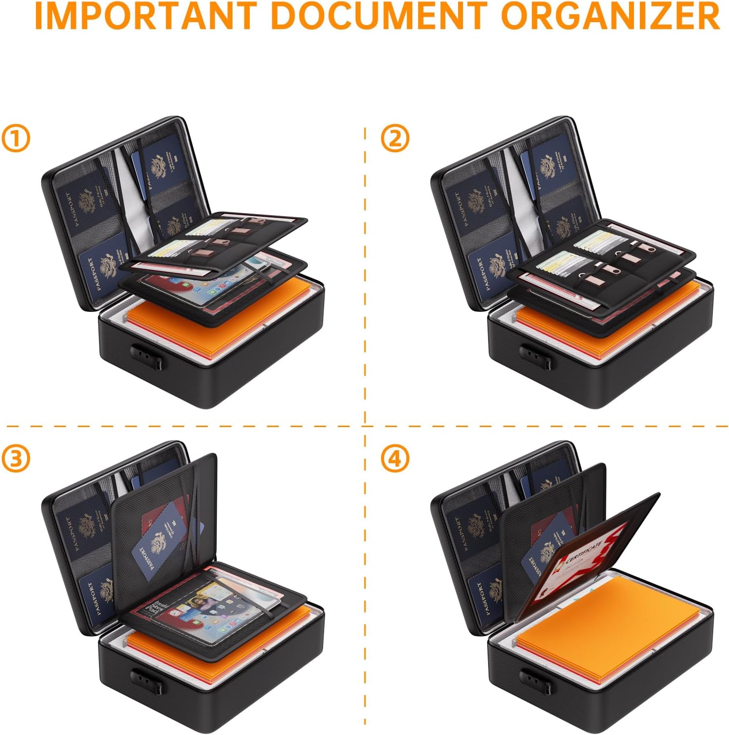 Detalle de DocSafe DS0089 5200°F Fireproof Document Organizer with Lock, 8 Layers