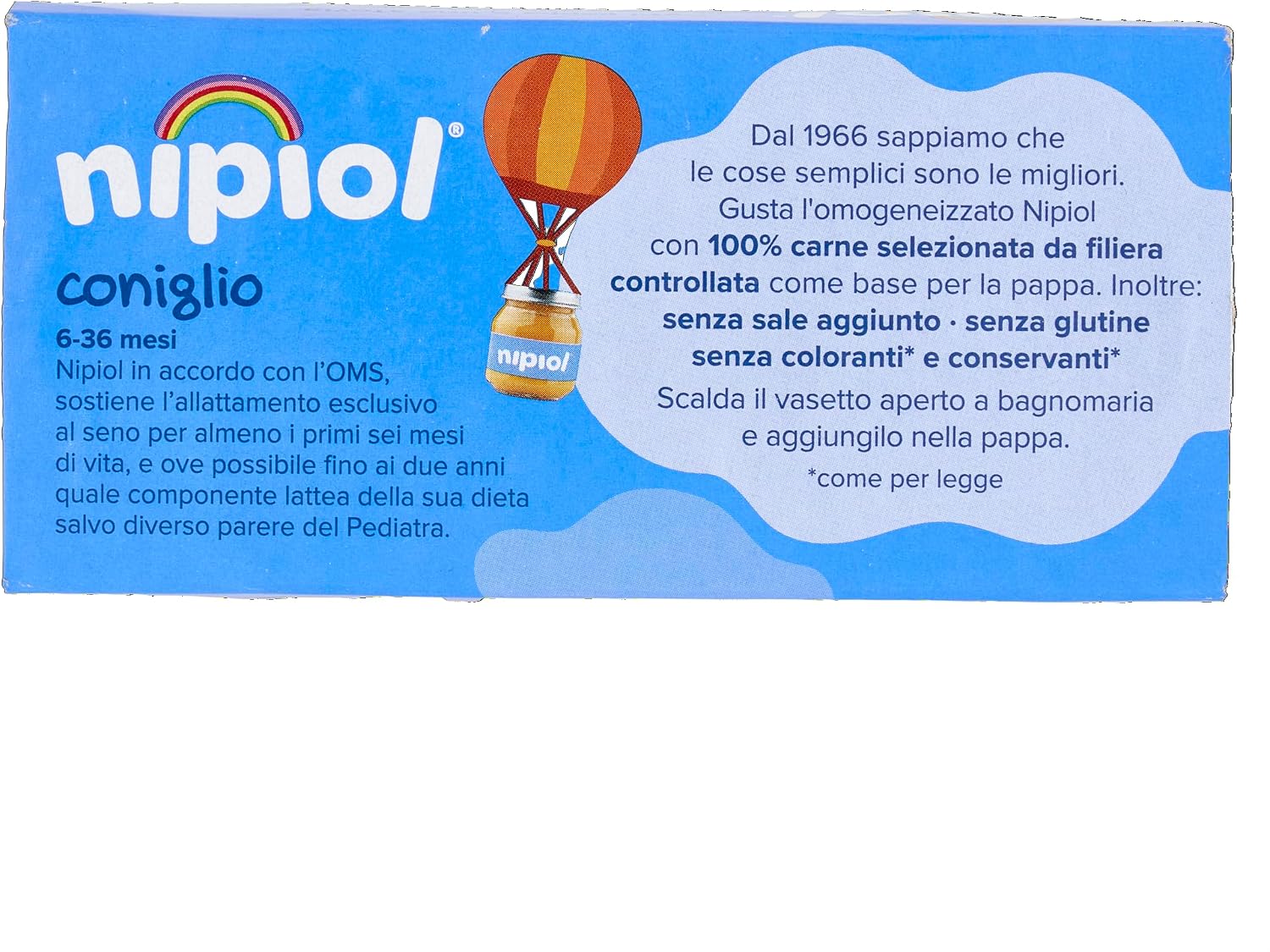 Detalle de Nipiol Omogeneizzato Coniglio - 12 confezioni da 2x120 g