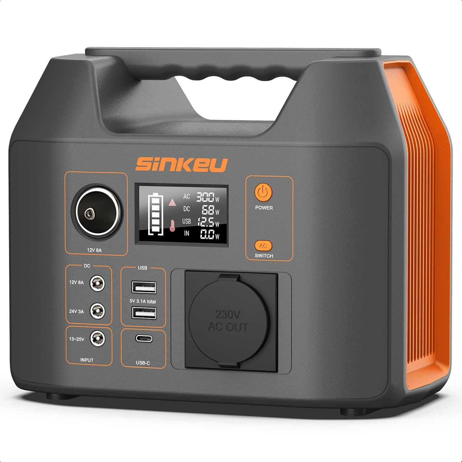 Detalle de SinKeu Tragbare Powerstation 296Wh – Solar Generator mit 230V 300W Wechselstrom, USB, 12V, DC