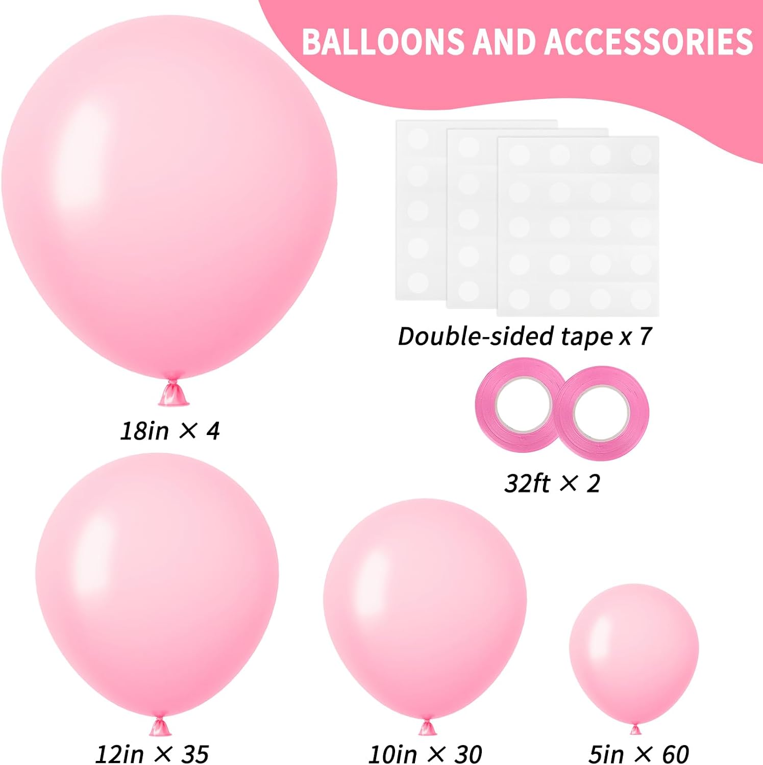 Detalle 2 de Rubfac Globos rosa pastel 129 pcs