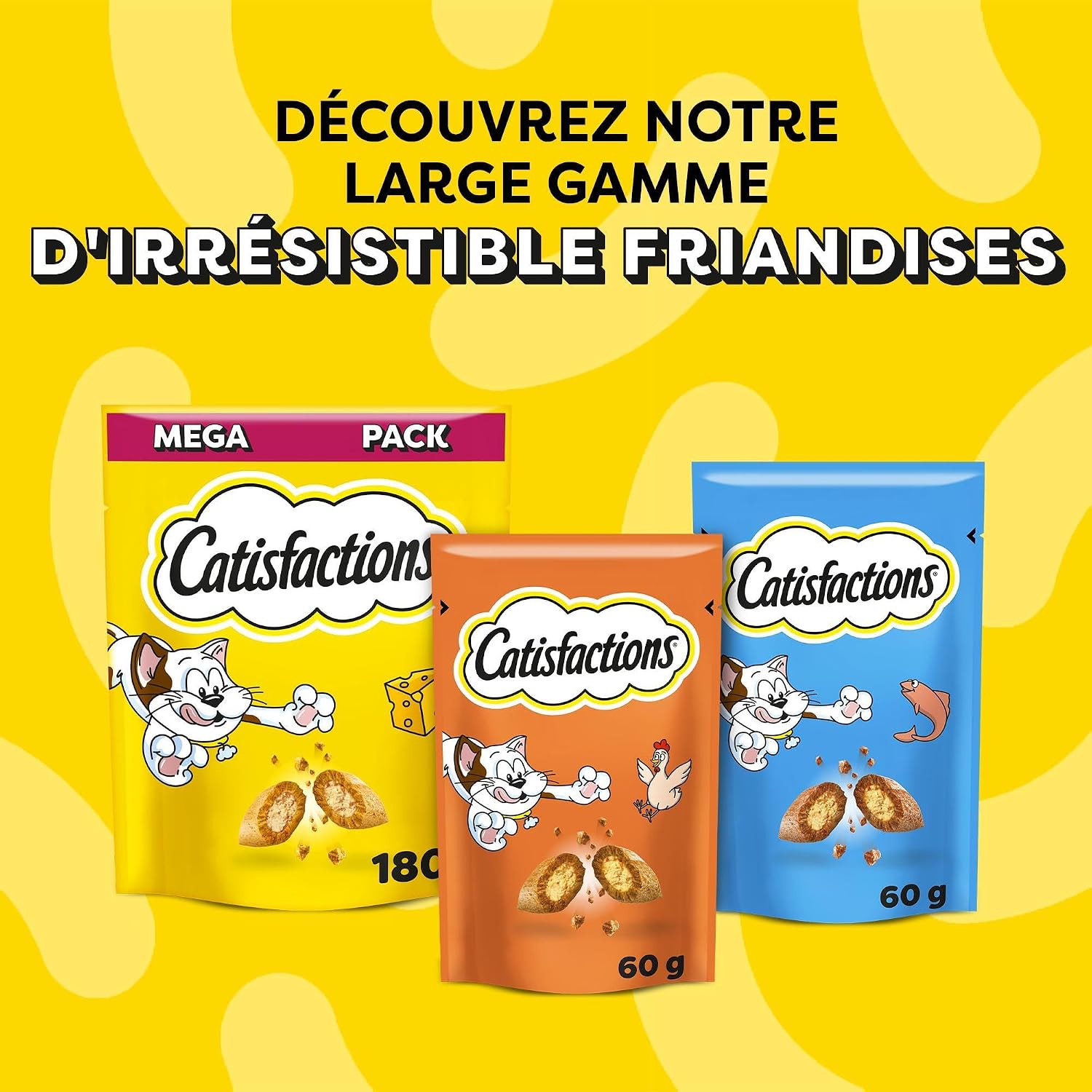 Detalle de Catisfactions Maxi Tub Friandises au Poulet pour Chats – Lot de 2, 350 g