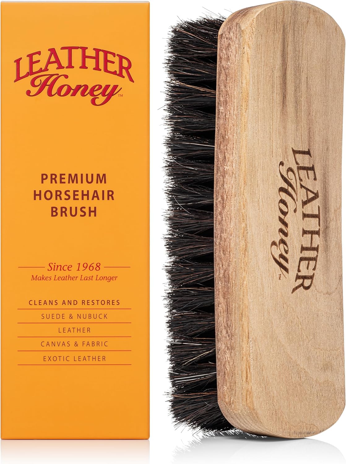 Detalle de Leather Honey LHBRUSH Horsehair Brush for Leather, Vinyl & Shoe Care