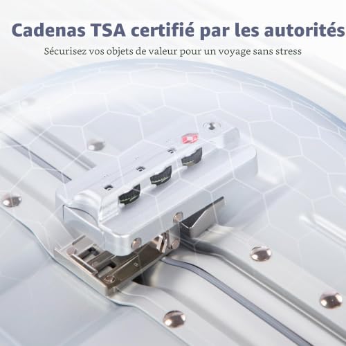 Detalle 1 de ALPHA CAMP Valise XXL 105 L en polycarbonate, cadre aluminium et serrures TSA