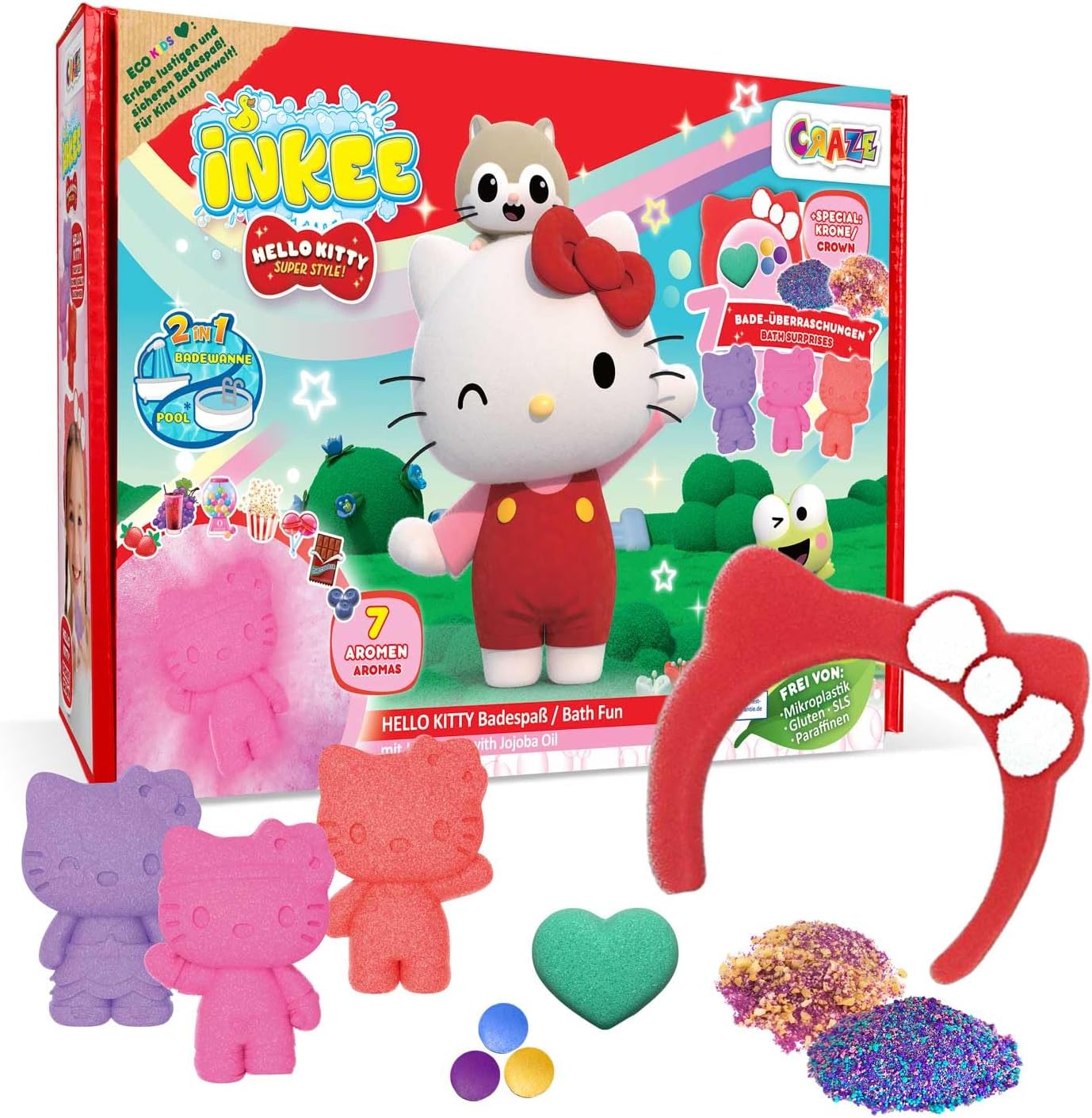 INKEE Hello Kitty juego baño 8 piezas