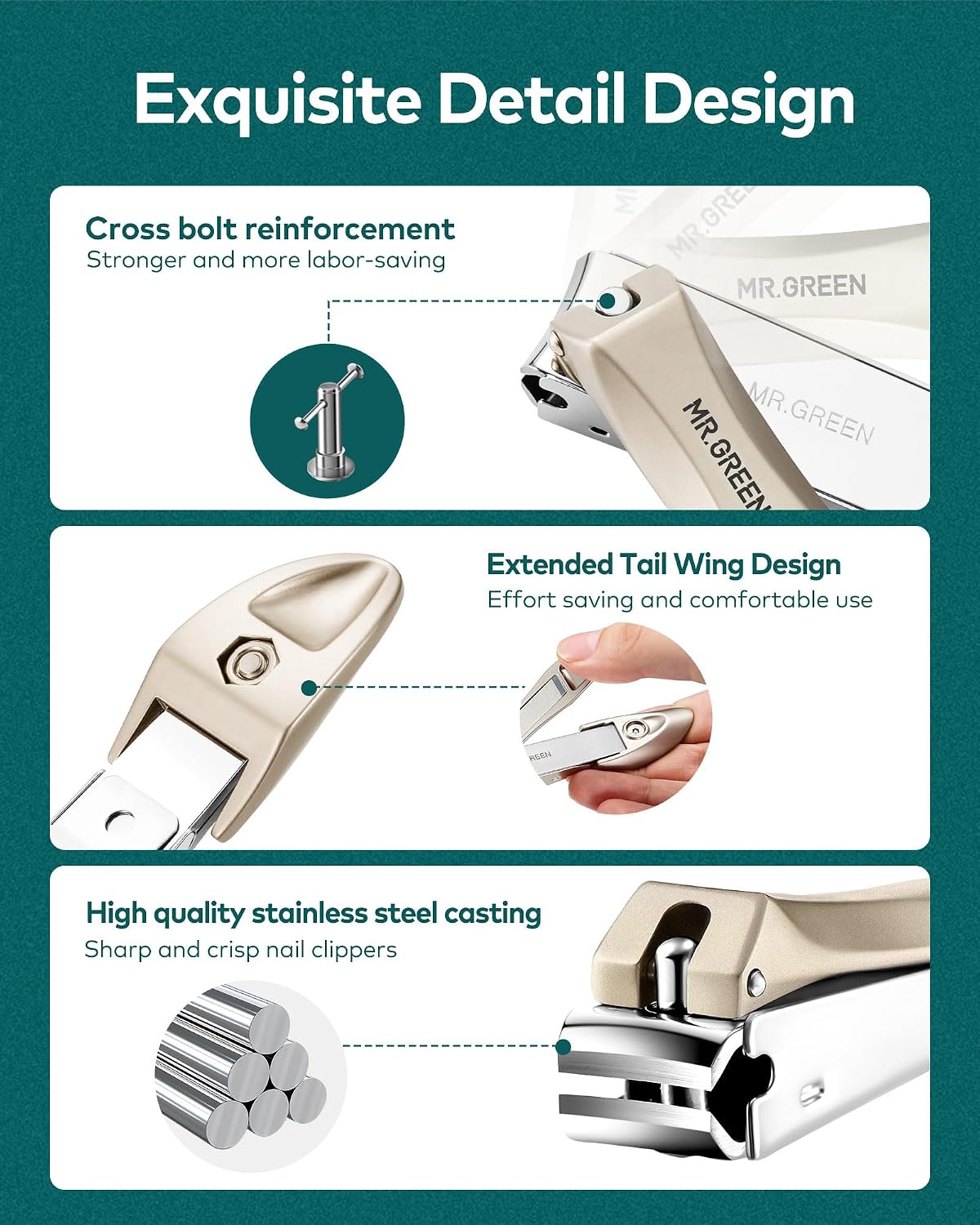 Thumbnail 6 de MR.GREEN Mr-1111/Mr-1112 Stainless Steel Nail Clippers with Catcher