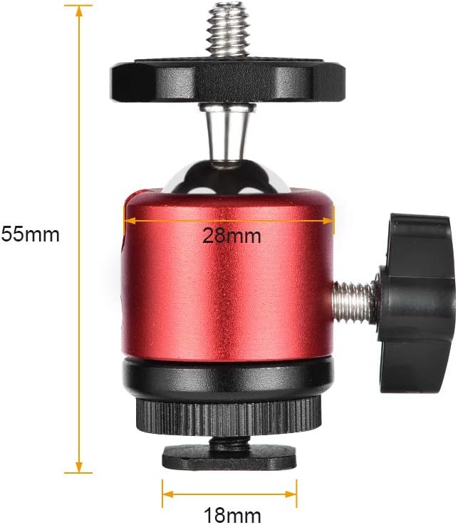 Thumbnail 5 de UTEBIT Mini Ball Head Tripod Ballhead Mount with Removable 1/4" Hot Shoe Adapters (2 Pack)