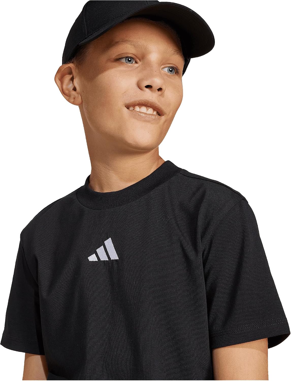 Detalle de adidas Unisex niños Essentials Shirt, Black/White, 15-16 Years