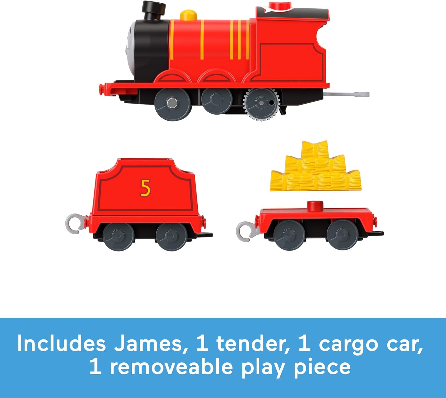 Thumbnail 4 de Thomas & Friends Motorized Talking James Train (HWY30) – UK Version for Preschoolers