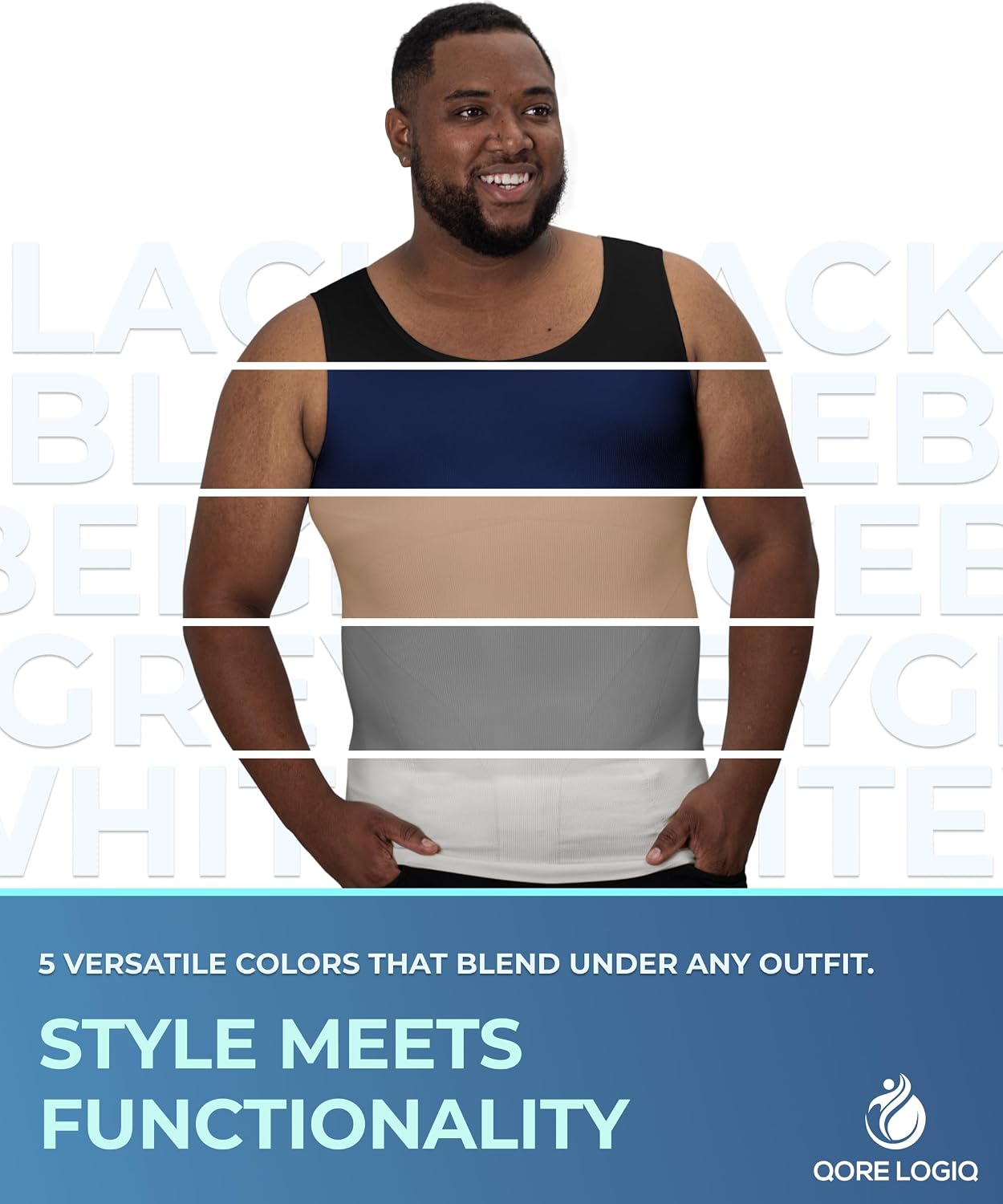 Thumbnail 6 de QORE LOGIQ Gynecomastia Compression Shirts for Men — Slimming Tank Top for Big & Tall builds
