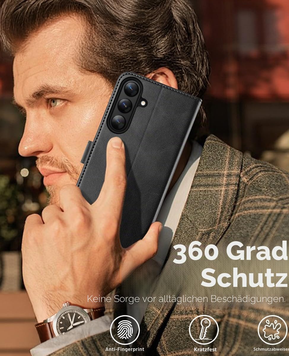 Thumbnail 6 de OCASE Wallet-Hülle aus Leder für Samsung Galaxy S25 Plus 5G – RFID, Standfunktion