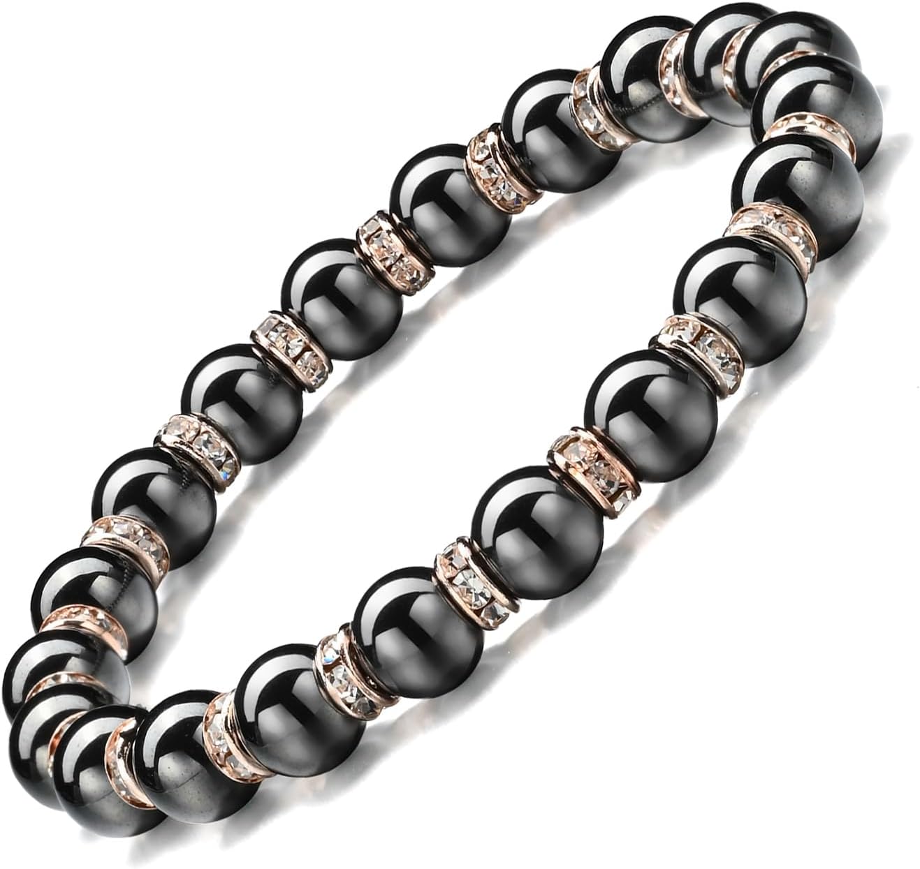Thumbnail 6 de Apocalyptic-K Magnetic Hematite Bracelet, 6/8MM with Zirconia Rhinestones