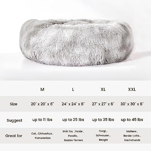 Detalle 2 de WESTERN HOME WH LBUS23CB06SGM= 20-Inch Donut Pet Bed, Washable Faux Fur