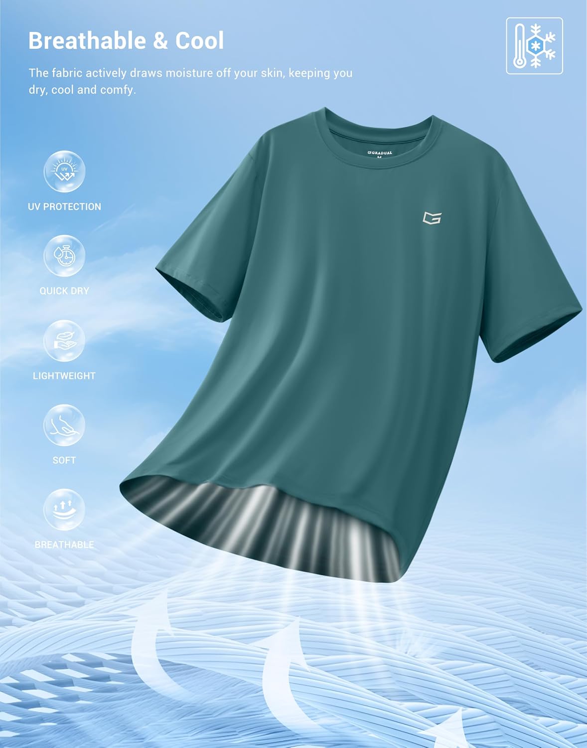 Detalle de G Gradual Men's Swim Shirt UPF 50+