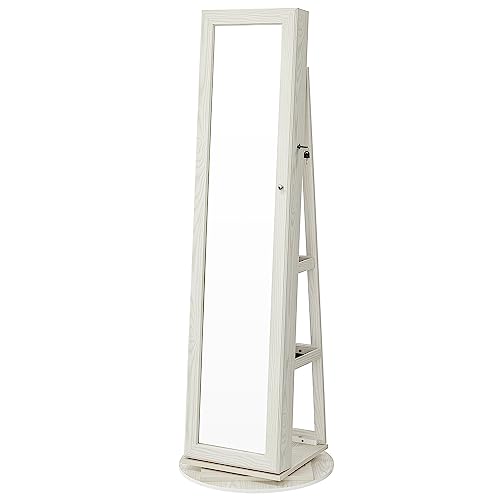 Detalle de SONGMICS Armoire à Bijoux JBC62W : Organisateur 3-en-1 avec Miroir et Pivotement à 360°