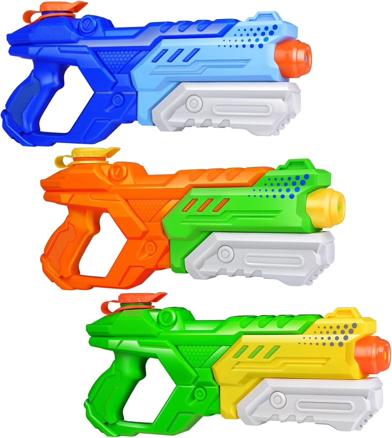 Quanquer pistola ad acqua per bambini e adulti, 3 pack da 600 ml (portata fino a 8-10 m)