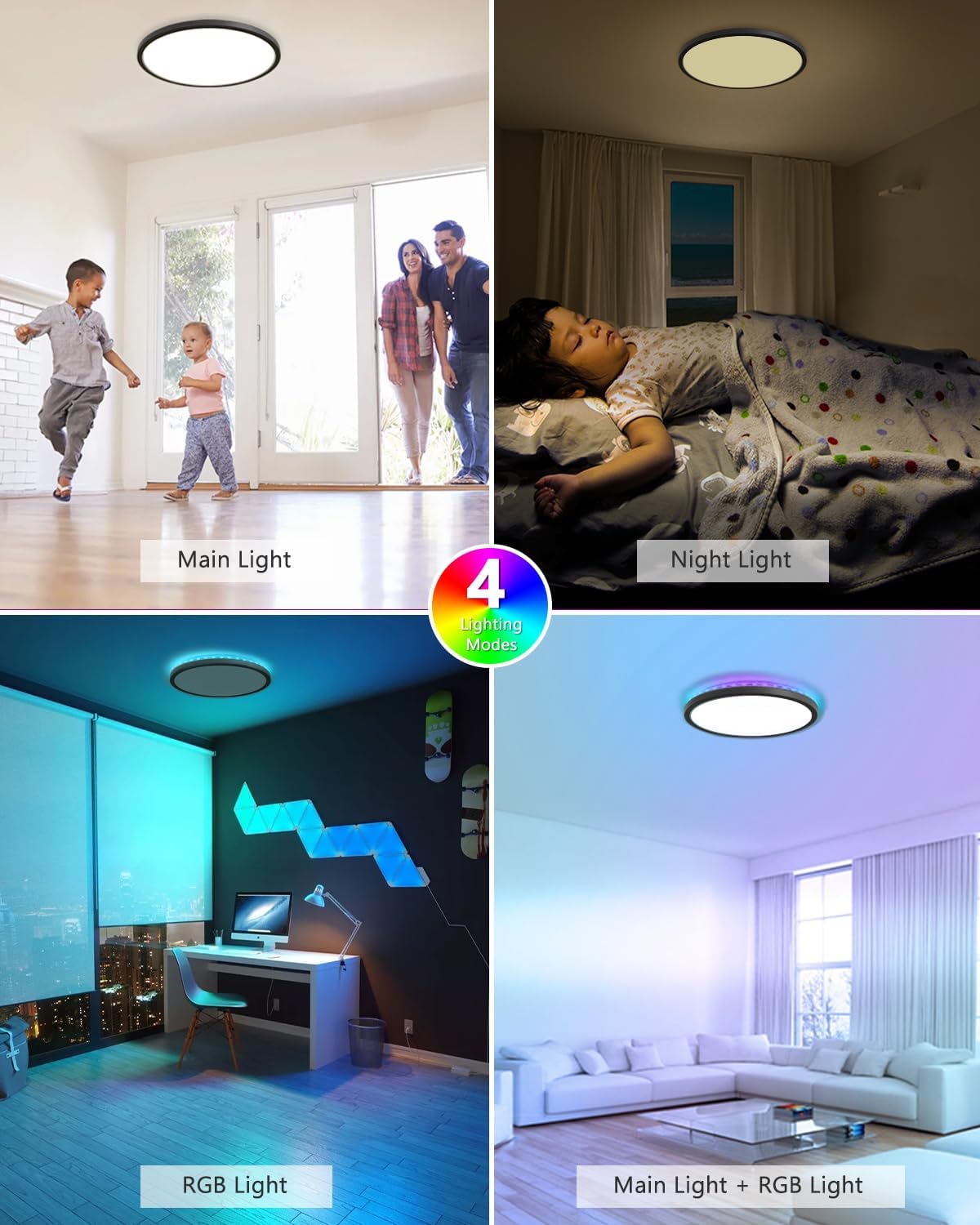 Thumbnail 3 de 30 cm zemty dimmbare RGB Deckenlampe 24 W