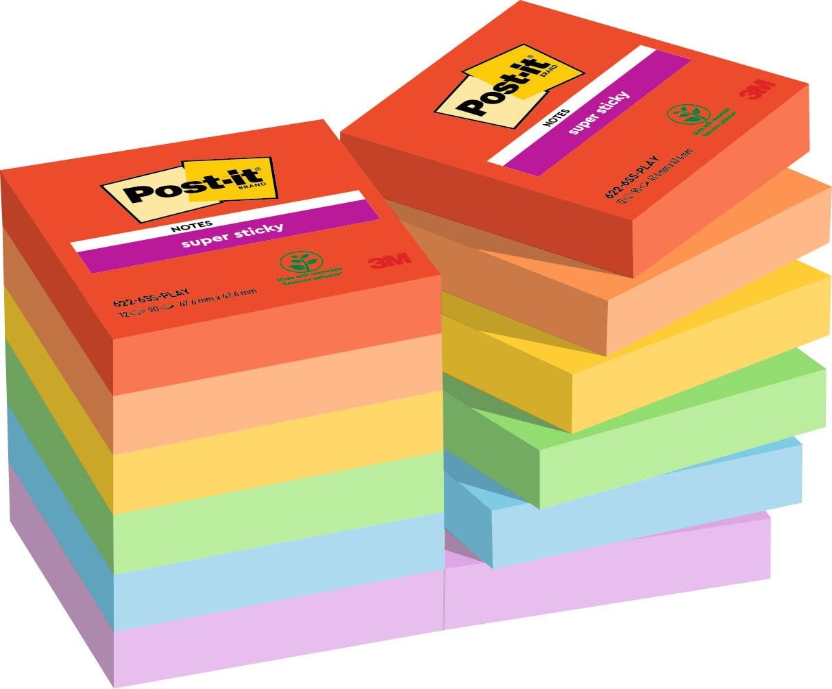 Detalle de Post-it Super Sticky Notes Playful 12er Pack