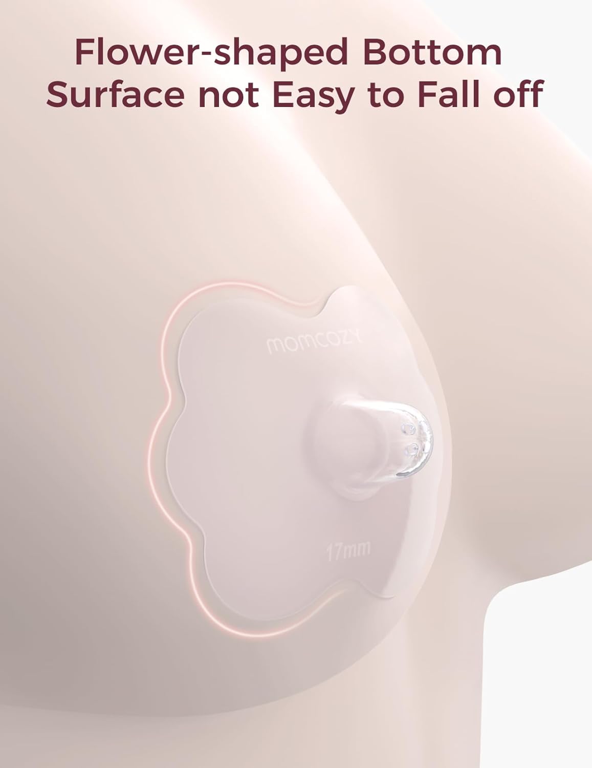 Detalle de Momcozy Floral Contact Nipple Shield 17mm (1 Pair) – 100% Silicone, BPA/BPS Free