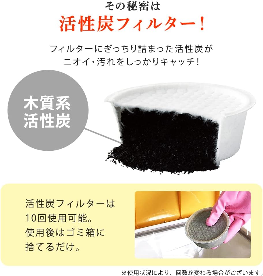 Detalle de アイリスオーヤマ H-OPCR 活性炭オイルポット用交換カートリッジ 白